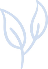 Stylized sprout icon is being shown in minimalistic vector outline, with transparent background