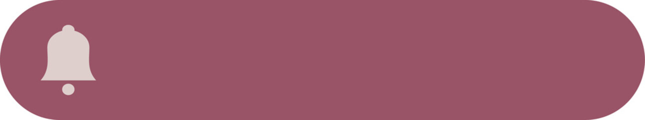 Flat design burgundy pill button is featuring cream bell icon over transparent background