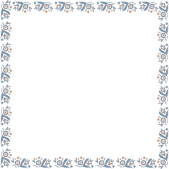 Gardinen Square floral frame is featuring flat leaf and corner motifs on transparent background, copy space © vectorfusionart