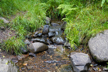 Small river flowing over granite rocks