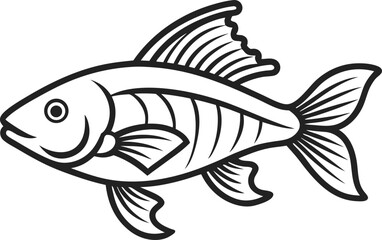 Carassius auratus outline icon on transparent background