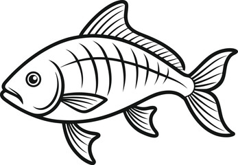 Carassius auratus outline icon on transparent background