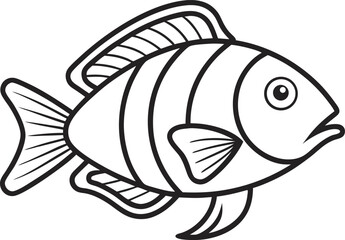 Oscar fish outline icon on transparent background