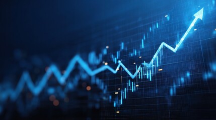 Fototapeta premium Abstract Financial Chart with Uptrend Arrow Representing Growth