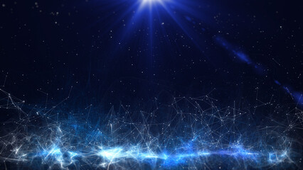 Abstract digital wave with plexus network with data connection on cyber space illustration background