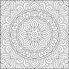 Easy Mandala Coloring Page | Bold Line Mandala Coloring Page