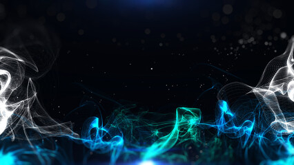 Technology abstract vibrant waves of nebula with cosmic effect for space theme, technology concept illustration background