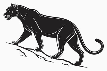 Fototapeta premium leopard sihouette black vector