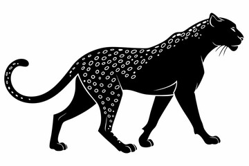 leopard sihouette black vector