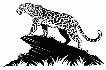 leopard sihouette black vector