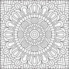 Easy Mandala Coloring Page | Bold Line Mandala Coloring Page
