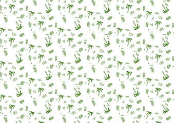 seamless item Pattern summer green background transparant
