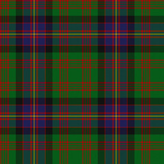 Green, Red, Black, Blue, Yellow Tartan Weave Pattern - Tile