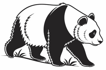 panda sihouette black vector