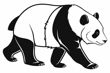 panda sihouette black vector