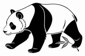 panda sihouette black vector