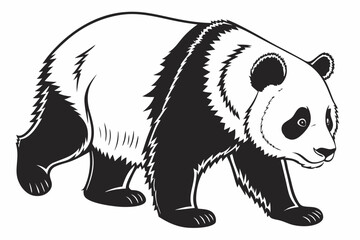 panda sihouette black vector
