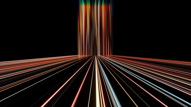 a long exposure of light streaks in the dark
