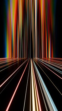 a long exposure of light streaks through a tunnel