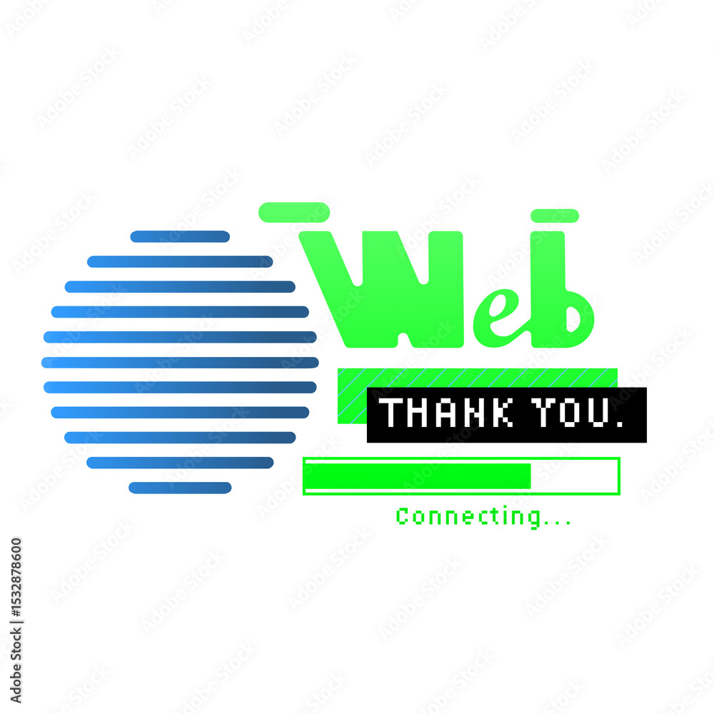 Poster stylized loader is showing web connection on transparent background with gradient circle