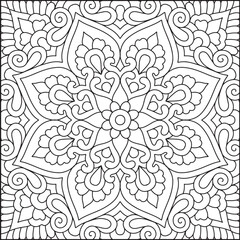 Easy Mandala Coloring Page | Bold Line Mandala Coloring Page