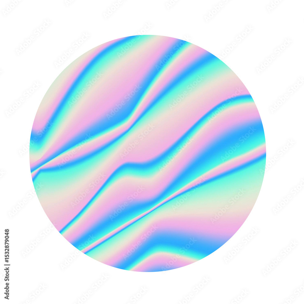 Poster abstract circle is flowing in flat design, showing pastel gradient waves on transparent background