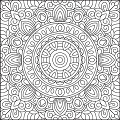 Easy Mandala Coloring Page | Bold Line Mandala Coloring Page