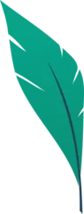 Gardinen Teal flat design leaf is floating on transparent background, showing gradient hues and angular cuts © vectorfusionart