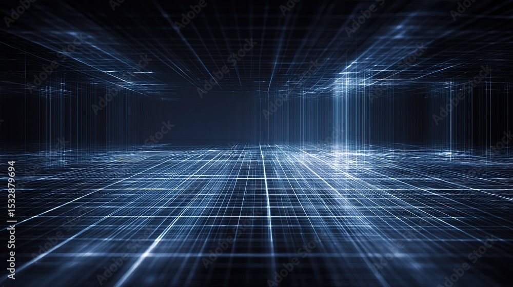 Poster Futuristic Abstract Digital Background with Glowing Lines and Patterns