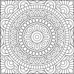 Easy Mandala Coloring Page | Bold Line Mandala Coloring Page