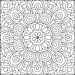 Easy Mandala Coloring Page | Bold Line Mandala Coloring Page