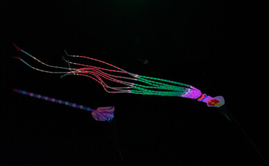Colorful Kites Light Up the Night in Cholula
