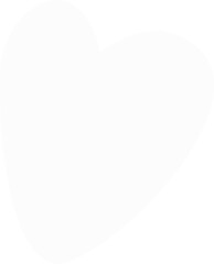 Flat design showing stylized white heart silhouette with smooth curves on transparent background