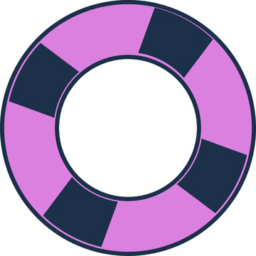 Naklejki Flat design segmented donut chart is floating on transparent background with lavender navy segments