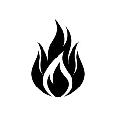 fire flame icon on white background  .svg
