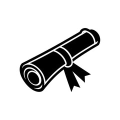 graduation scroll diploma icon on white background.svg