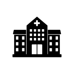 hospital building icon on white background  .svg
