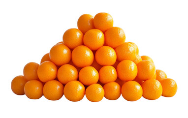 Stack of tiny bright orange mini pumpkins arranged for festive display isolated on transparent background PNG