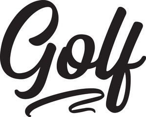 Stylish black and white golf text design