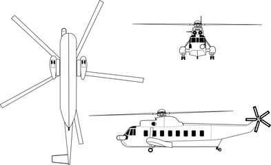 Sikorsky_S-61L_Line_Drawing