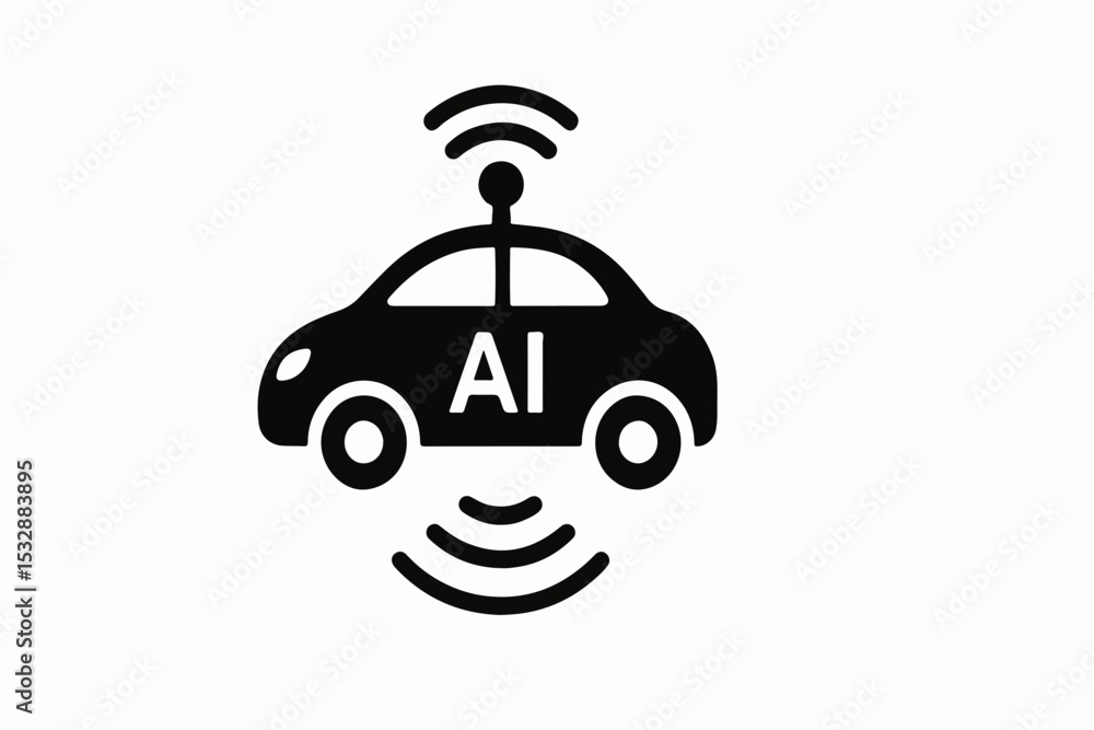 Poster silhouette ai brain and gear hybrid with cloud computing and data nodes vector illustration of artif