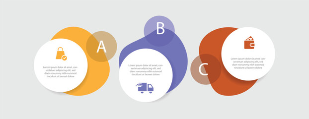 Business infographic template. 3 step concept information business graph.