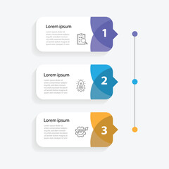 Business infographic template. 3 step infographic element. Banner presentation, worksheet with paper style and 3 option process.