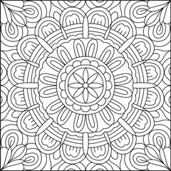 Easy Mandala Coloring Page | Bold Line Mandala Coloring Page