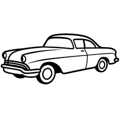 Classic Vintage Car Outline Vector
