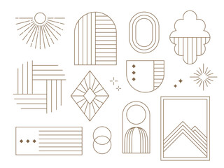 天文学っぽいワンポイントの線画セット