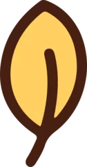 Gardinen Stylized cartoon leaf is floating on transparent background with yellow fill and dark brown outline © vectorfusionart