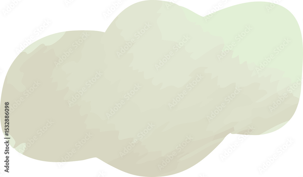 Poster abstract form is floating on transparent background in flat design, showing soft pale cream shading