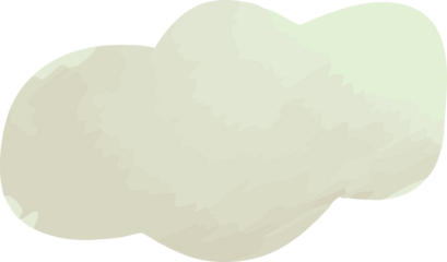Abstract form is floating on transparent background in flat design, showing soft pale cream shading