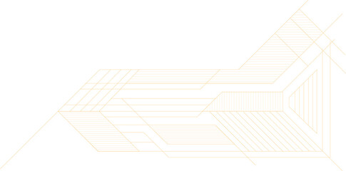 Flat vector is showing abstract golden line network forming arrow motif on transparent background